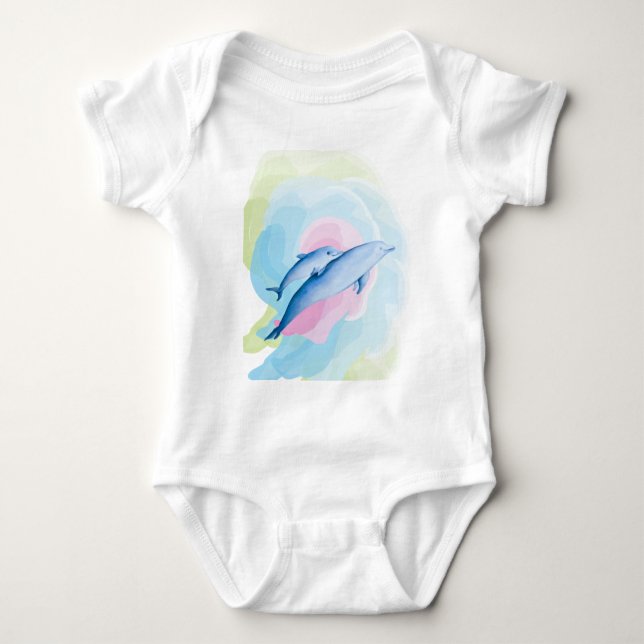 Body Para Bebé Mar asombroso con delfines (Anverso)