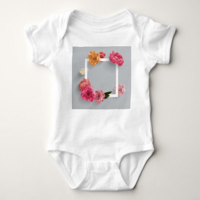 Body Para Bebé Marco de flor (Anverso)