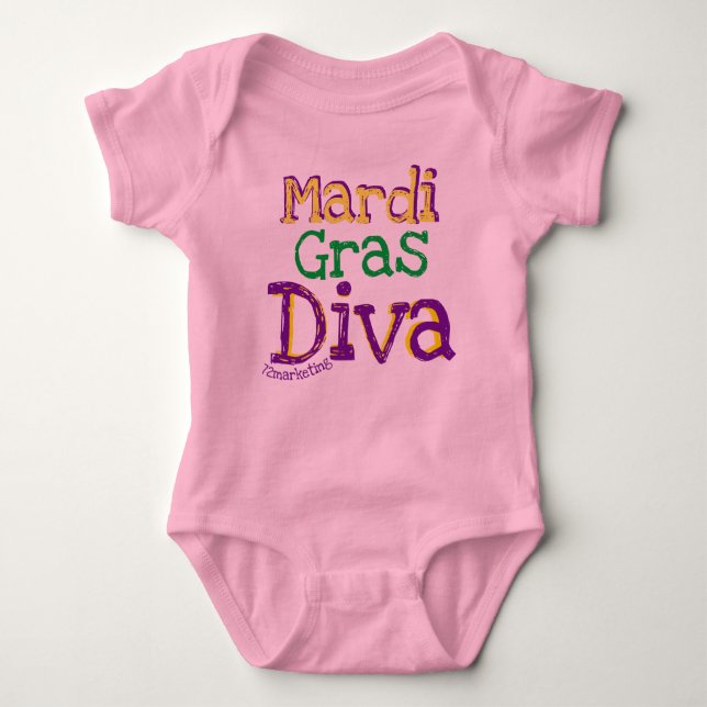 Body Para Bebé Mardi Gras Diva Rufled Shirt 72marketing baby (Anverso)