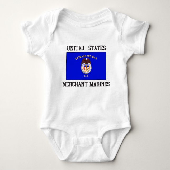 Body Para Bebé Marina mercante de los E.E.U.U. (Anverso)