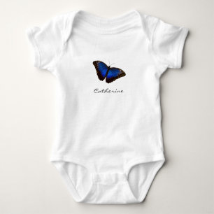 Body Para Bebé Mariposa azul personalizada con nombre