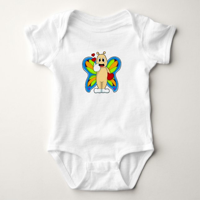 Body Para Bebé Mariposa con corazón (Anverso)