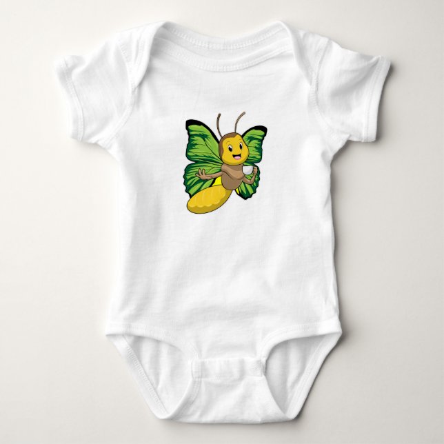 Body Para Bebé Mariposa con taza de café (Anverso)