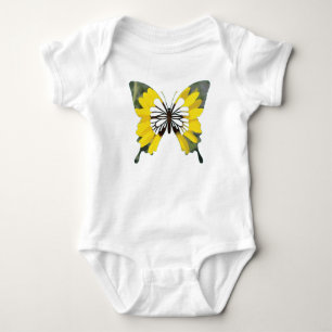 Body Para Bebé Mariposa de flor de girasol amarillo brillante
