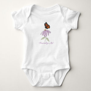 Body Para Bebé Mariposa Monarca con Flor de Cono Púrpura