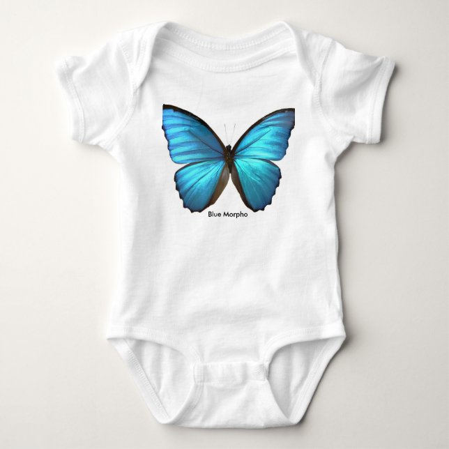 Body Para Bebé Mariposa morfa azul (Anverso)