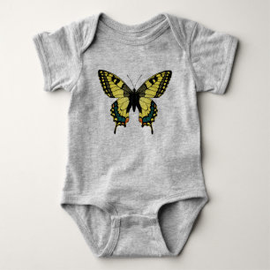 Body Para Bebé Mariposa negra y amarilla