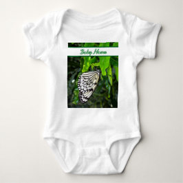 Body Para Bebé Mariposa negra y blanca en nombre personalizado ve