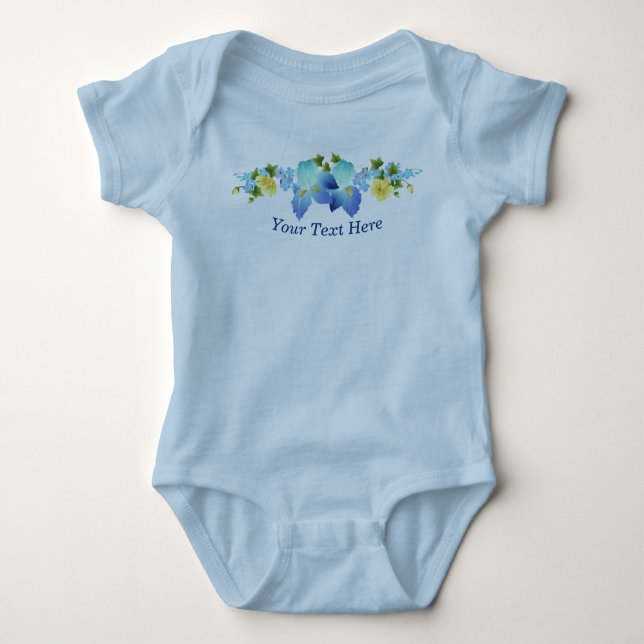 Body Para Bebé Mariposas amarillas e iris azules (Anverso)