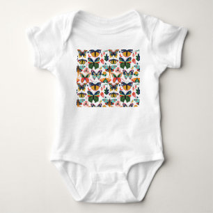 Body Para Bebé Mariposas Boho: Patrón de papel tapiz sin costura.