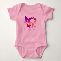 Mariposas coloradas rosadas Baby Bodysuit