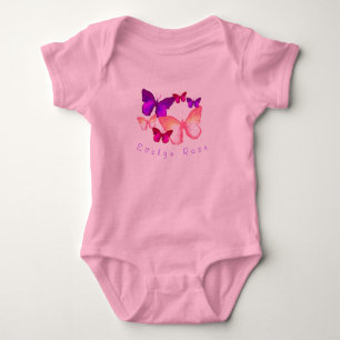 Body Para Bebé Mariposas coloradas rosadas Baby Bodysuit