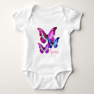 BODY PARA BEBÉ MARIPOSAS DE LA PRIMAVERA AZUL DE PURPLE ROSA