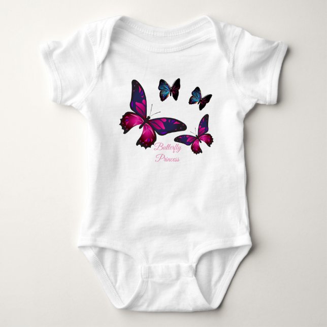 Body Para Bebé Mariposas, Princesa Mariposa (Anverso)