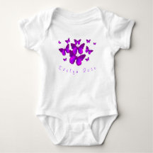 Mariposas púrpuras personalizadas Baby Bodysuit
