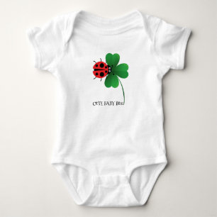 Body Para Bebé Mariquita roja linda en hoja afortunada Niños