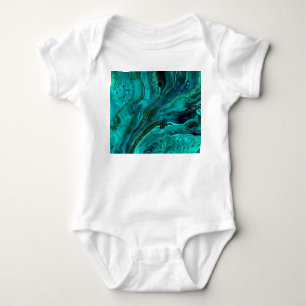 Body Para Bebé Mármol verde y oro: Textura de lujo