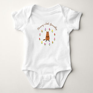 Body Para Bebé Marmota Adorable y Flores de Tulipán Personalizada
