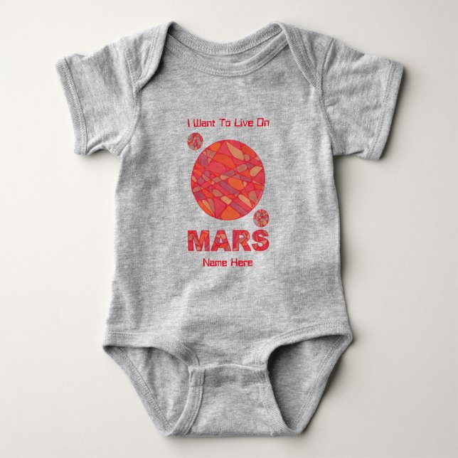 Body Para Bebé Mars The Red Planet Space Geek Solar System Fun (Anverso)