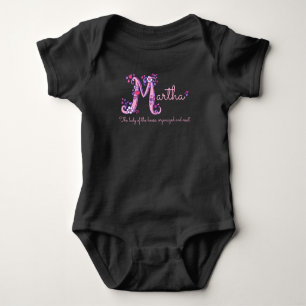 Body Para Bebé Martha chicas M nombre significa camiseta monogram