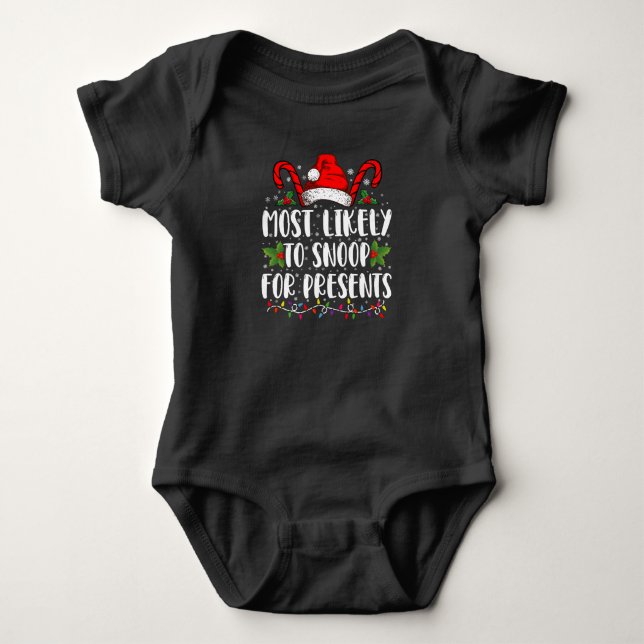 Body Para Bebé Más Propenso a Husmear Regalos Navidad Familiar (Anverso)
