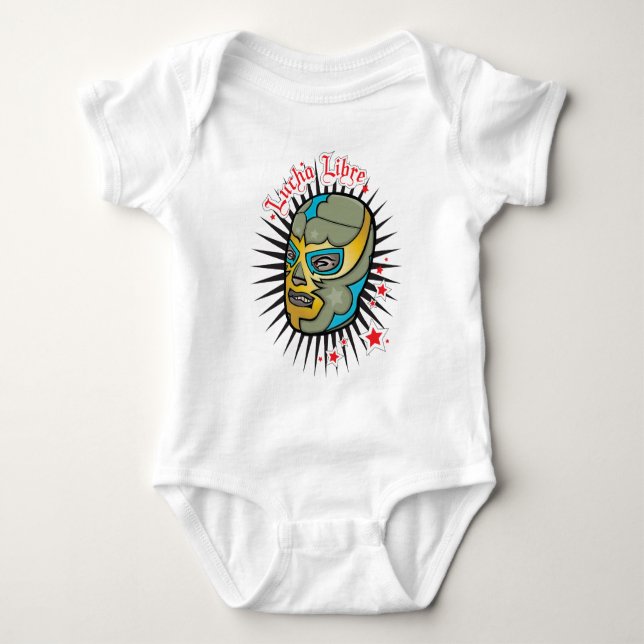 Body Para Bebé Máscara de lucha mexicana de Lucha Libre (Anverso)