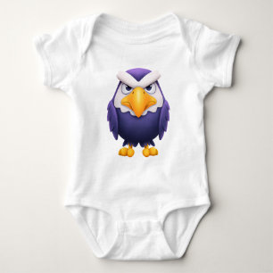 Body Para Bebé Mascota de Águila Enojada – Lindo Pájaro Morado Fi