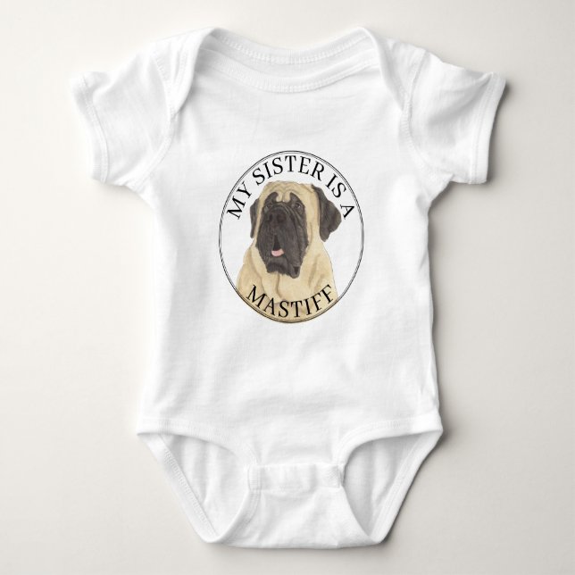 Body Para Bebé Mastiff Dog Big Sister (Anverso)