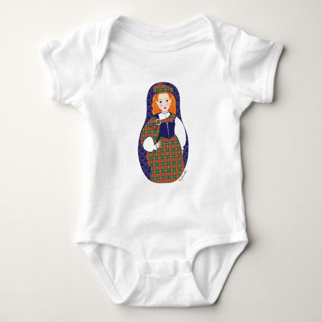 Body Para Bebé Matrioshka escocesa (Anverso)