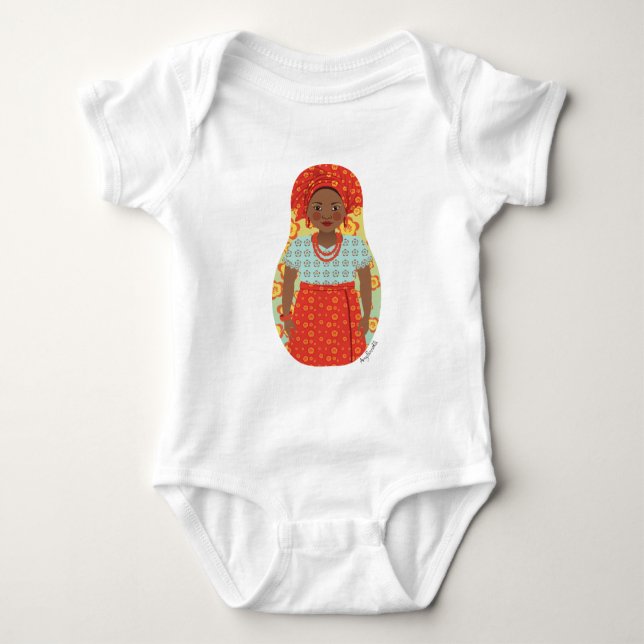 Body Para Bebé Matryoshka Baby Bodysuit nigeriano del Sur (Anverso)