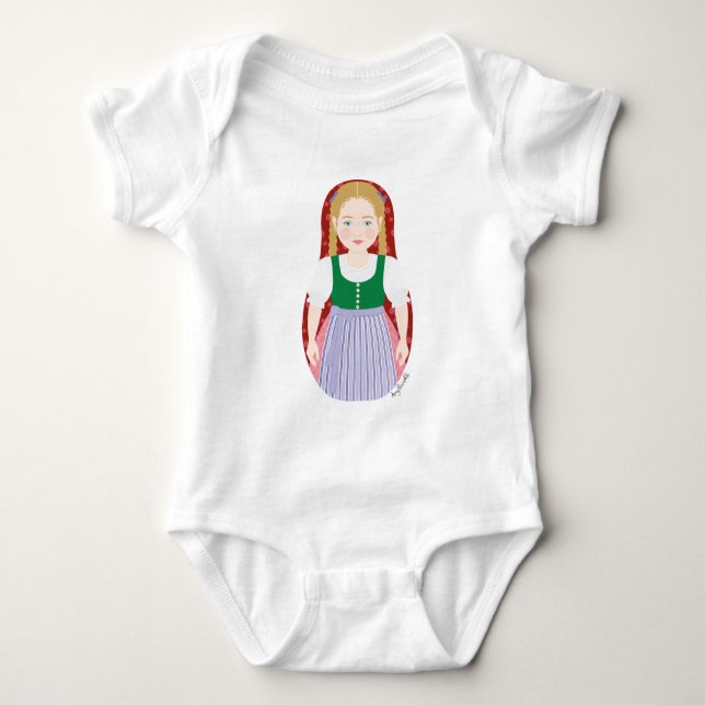 Body Para Bebé Matryoshka de Austria Baby Bodysuit (Anverso)