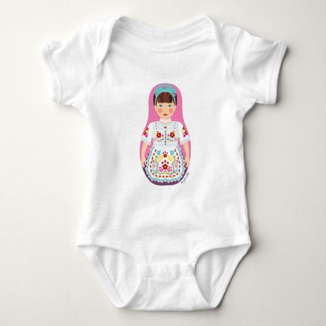 Body Para Bebé Matryoshka Húngaro Baby Bodysuit (Anverso)