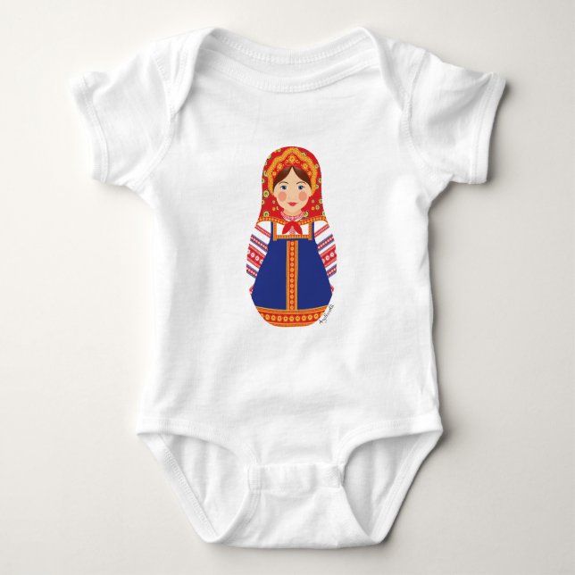 Body Para Bebé Matryoshka ruso (Anverso)