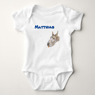Body Para Bebé Matthias Nombre Con Un Burro, Traje Para Niños