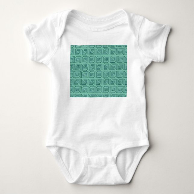 Body Para Bebé Mazas Verde azuladas Art Deco (Anverso)