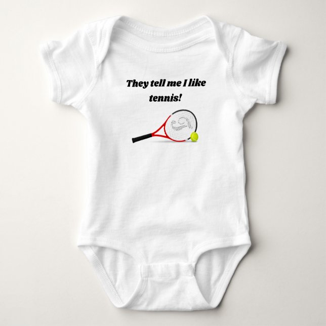 Body Para Bebé Me Dicen Que Me Gusta El Tenis Baby Bodysuit (Anverso)