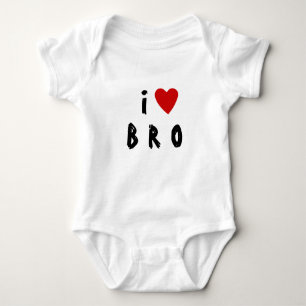 Body Para Bebé Me encanta B R O   Personalizado del corazón texto