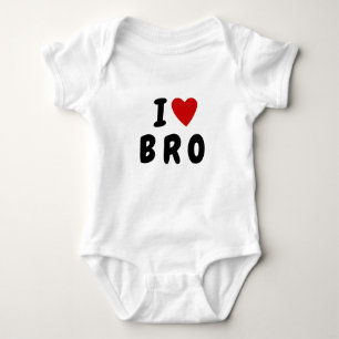 Body Para Bebé Me encanta B R O   Personalizado del corazón texto