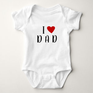 Body Para Bebé Me encanta D A D   Personalizado del corazón texto