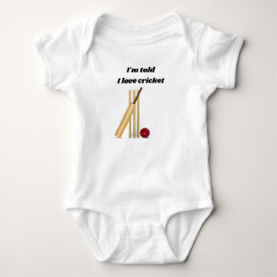 Body Para Bebé Me Encanta El Cricket Con El Diseño De Wickets