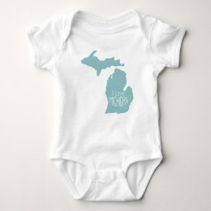 Body Para Bebé Me encanta el gris azul de Michigan