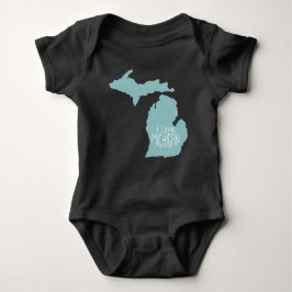 Body Para Bebé Me encanta el gris azul de Michigan