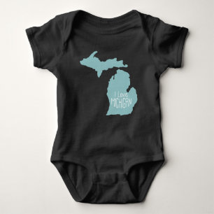Body Para Bebé Me encanta el gris azul de Michigan