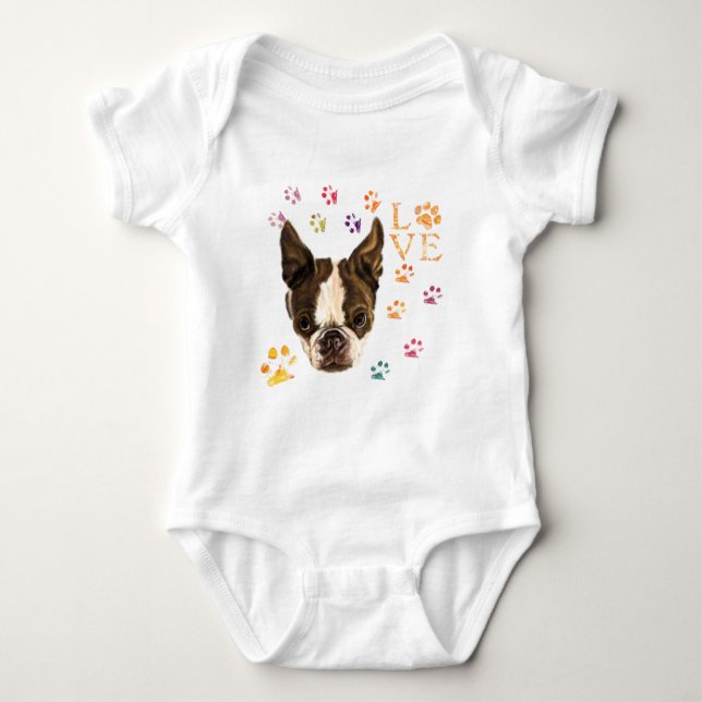Body Para Bebé Me encanta el Mascota Dog Baby Bodysuit (Anverso)