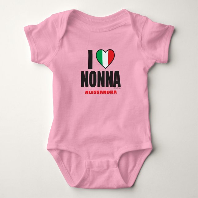 Body Para Bebé ME ENCANTA EL NONNA personalizado del traje de beb (Anverso)