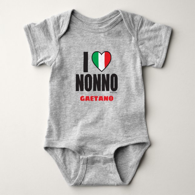 Body Para Bebé ME ENCANTA EL NONNO italiano Baby Bodysuit (Anverso)