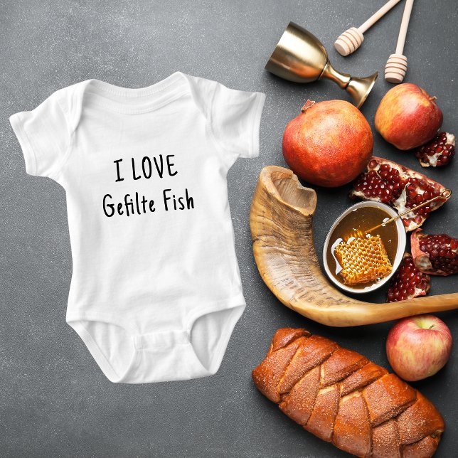 Body Para Bebé ME ENCANTA Gefilte Fish Rosh Hashanah (Subido por el creador)