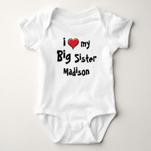 Body Para Bebé me encanta mi hermana mayor personalizada