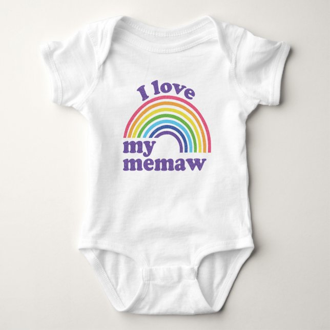 Body Para Bebé Me encanta mi memaw - El arcoiris suave (Anverso)