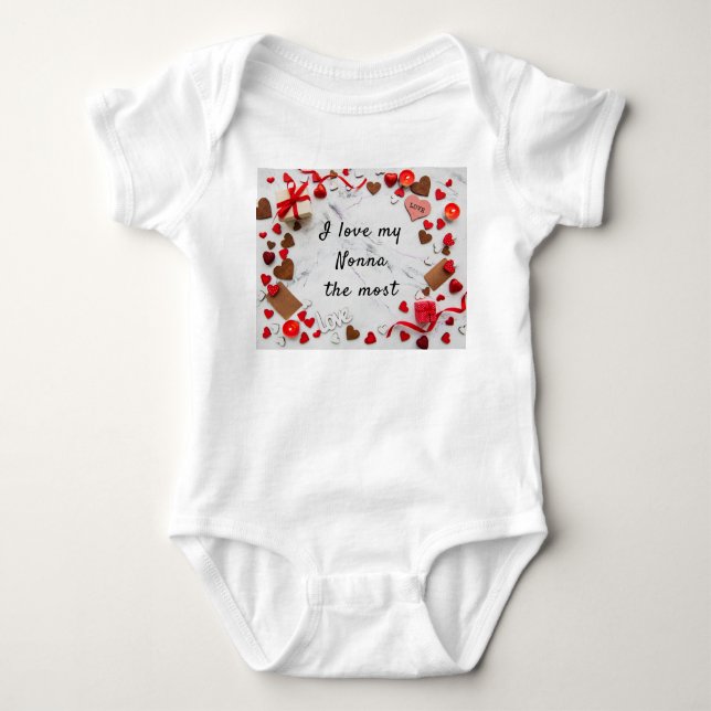 Body Para Bebé Me encanta mi Nonna, el más único bodysuite (Anverso)